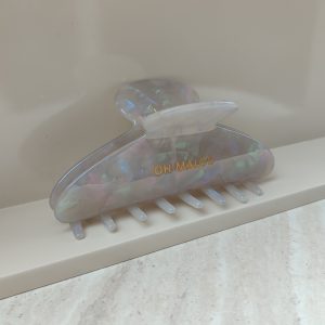 Haarklammer half-moon shiny grey